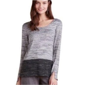 Anthropologie Dolan Colorblock Sweater Heather Gray Womens Size L Large - Picture 1 of 5