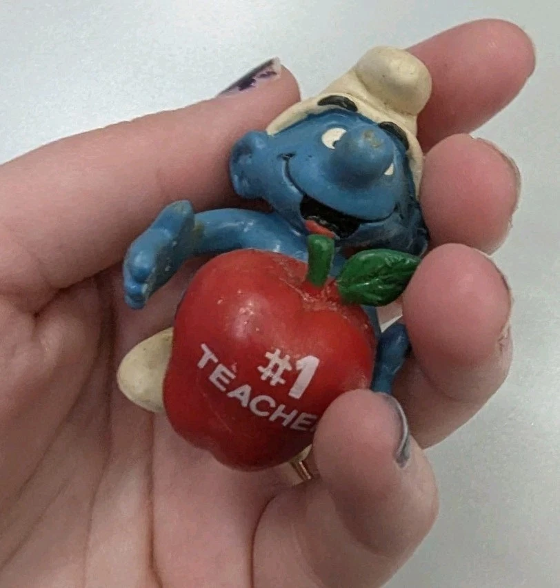 1983 Pitufos #1 Maestro Rojo Manzana Pitufo Raro Figura De Colección PVC Juguete 20160 Foto 1 de 4