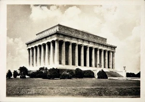 Foto original antigua de Lincoln Memorial de 1922 en caja y negro C.O. Buckingham Co. ¡Belleza! - Imagen 1 de 1