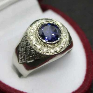 Round Shape shades of color Alexandrite Men and Women Ring 925 sterling Silver - Picture 1 of 10