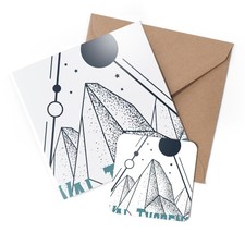 1 x Greeting Card & Coaster Set - Val Thorens Mountains Stars Triangle #60838