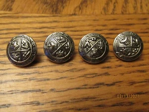 Vintage! 4 piccoli bottoni in metallo color argento - diametro 1/2 pollice - Foto 1 di 3