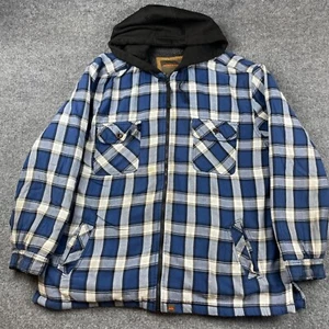 Vintage karierte Flanell Sherpa Hemd Jacke Hoodie Herren XL blau NORTHWEST TERRITORY - Bild 1 von 11