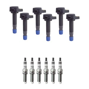Hitachi 6 Ignition Coil 6 NGK Ruthenium Spark Plug Kit For Accord Odyssey TL 3.5 - Picture 1 of 1