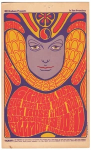 GRATEFUL DEAD Big Mama Thornton FILLMORE POSTAL 9 de diciembre de 1966 Bill Graham BG41 - Imagen 1 de 2