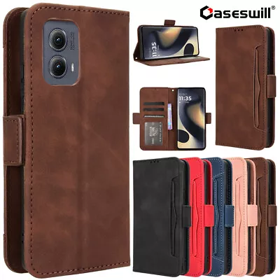 For Motorola Edge (2025) (2024) Retro Leather Card Holder Wallet Case Cover - Image 1 of 4