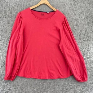 Boden Top Womens 20 22 Plus Red Puff Balloon Long Sleeve Stretch Pullover Tee - Picture 1 of 11