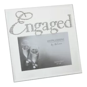 Mirrored Glass Engagement Photo Frame - Engaged - Picture 1 of 2