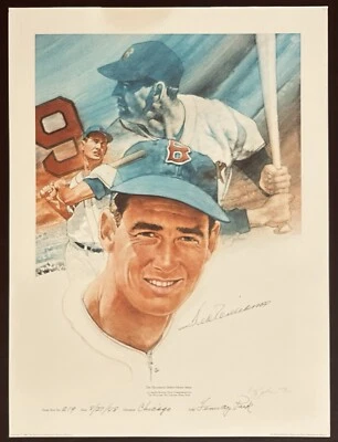 PSA DNA Ted Williams & Cliff Spohn Signed 18x24 Lithograph Poster Photo /521 LOA - Image 1 of 4