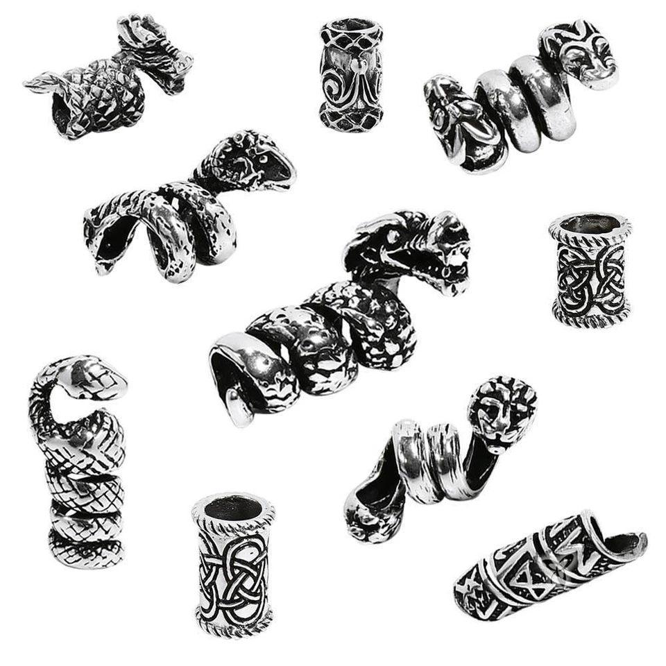 925 STERLING SILBER Bartschmuck Bartperle Bead Keltisch Wikinger Mittelalter NEU - Bild 1 von 1