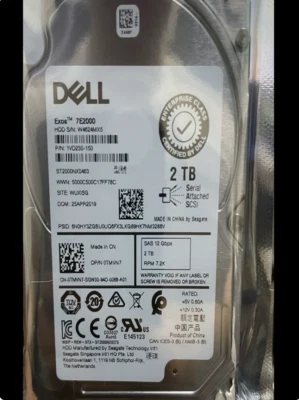 New Dell 0TMVN7 TMVN7 2TB ST2000NX0463 7.2K SAS 2.5" SFF 12Gb HDD no tray 0 hour - Image 1 of 3