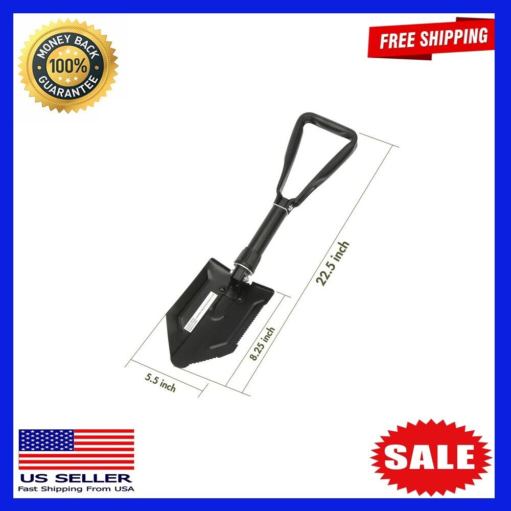 Ozark Trail Heavy Duty Steel Folding Shovel, Black, Model 4803