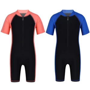 Kids Girls Boys Swimwear Swimsuit Wetsuit Sun Protection UV UPF50+ One Piece - Picture 1 of 23