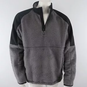 Outerknown Skyline Fleece Sherpa 1/4 Zip Pullover Camicia Giacca Uomo Grande Grigio - Foto 1 di 12