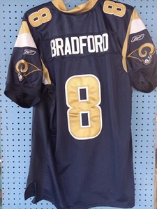 RBK NFL RAMS onfield Jersey Dradfort #8 bark blue/gold - Picture 1 of 16