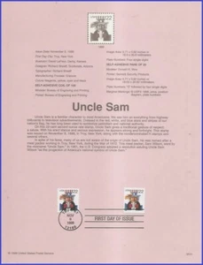 USA8 #3259 U/A SOUVENIR PAGE FDC   Uncle Sam - Picture 1 of 1