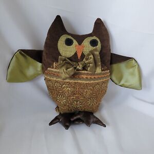 Woof and Poof Owl 13"Tall With Button Dated 2012 Plush Stuffed Animal Toy