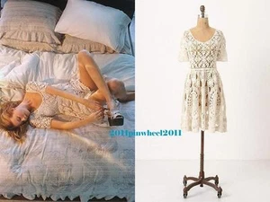 New! S Anthropologie Crochet Knit "Hand Crocheted Mini Dress" - Picture 1 of 8