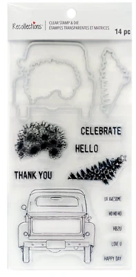 Juego de sellos y troqueles transparentes Truck & Sayings de Recollections 695514 ¡NUEVO! Foto 1 de 3