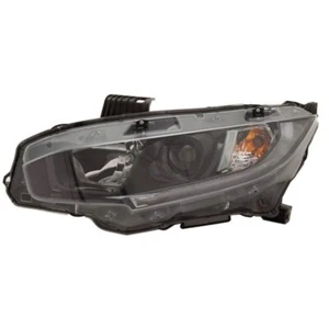 New Halogen Head Lamp Assembly Left Driver Side Fits 2019-2021 Honda Civic Sedan - Bild 1 von 10