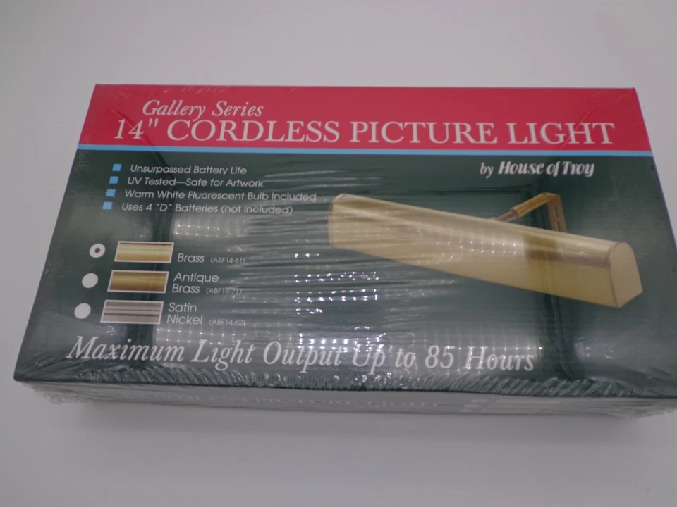 House of Troy Gallery Series 14" Brass Finish Abf14-61 Cordless Picture Light