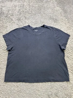 Athleta Shirt Women 1X Charcoal Gray Cap Sleeve Crop Cap Sleeve Crewneck Top - Image 1 of 4