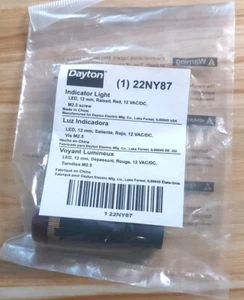 DAYTON 22NY87 Raised Indicator Light,12mm,12V,Red - Bild 1 von 4