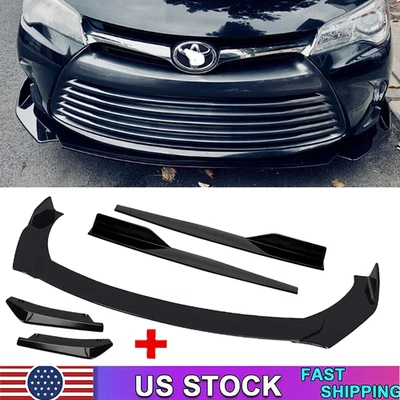 Front Bumper Lip Chin Spoiler Body Kit Splitter Side Skirt For Toyota Camry Foto 1 de 4