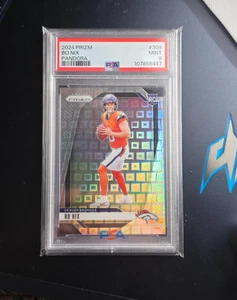 2024 Prizm Football Bo Nix Pandora /400 Denver Broncos Rookie PSA - Bild 1 von 3