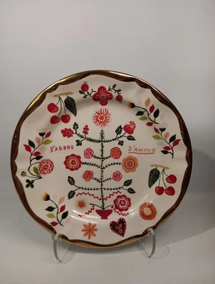 Обеденная тарелка Anthropologie Nathalie Lete Tree Of Love 10 дюймов D - Изображение 1 из 4