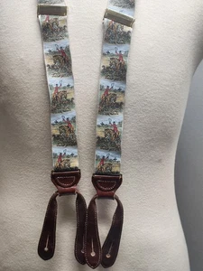 Brooks Brothers Tirantes Botón Extremo Cuero Zorro Ecuestre Caza Caballos - Imagen 1 de 12