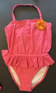 NWT Girls 8 Gymboree TROPI-CUTIE pink Skirted 1pc Halter Style SWIMSUIT swimming - Picture 1 of 4