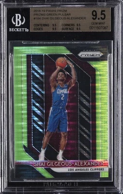 2018-19 PANINI PRIZM GREEN PULSAR ##184 SHAI GILGEOUS-ALEXANDER BGS 9.5 - Image 1 of 2