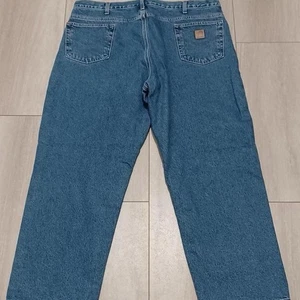 Carhartt B172 Baumwolle Flanell gefüttert blau Jeans Arbeit Herren Etikett Größe 42x30 - Bild 1 von 3