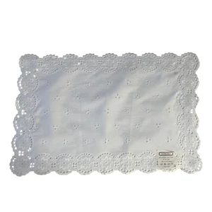 Vintage Aurora bestickt Spitze Tisch Tischsets 4er Set weiß - Bild 1 von 5