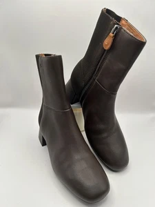 GENTLE SOULS By Kenneth Cole Eileen Women's Leather Block Heel Boots Brown 6.5M - Picture 1 of 7