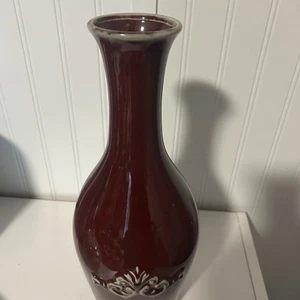 Vintage Vase Hosley Potteries Burgunderrot - Bild 1 von 7