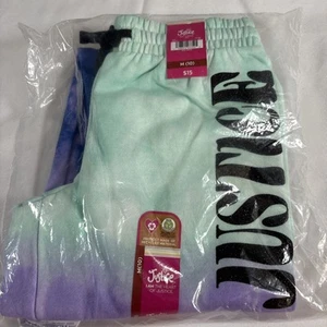 Justice Jogger Sweatpants Size Medium 10.  Purple And Light Green - Picture 1 of 3