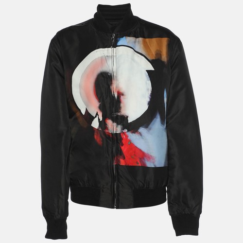 Givenchy Giubbotto Bomber Nero Nylon Stampato XS