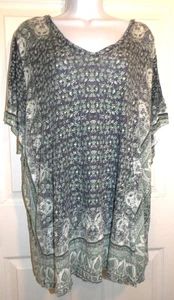 Excelente Top Manga Corta Estampado Verde/Gris/Marfil LUCKY BRAND - 3x - Imagen 1 de 1