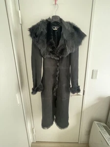 Used Alexander McQueen Fur Leather Coat Size 38 Black - Picture 1 of 12