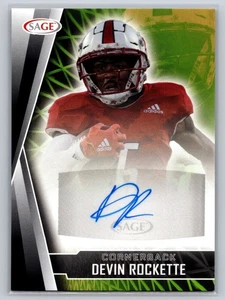 2022 Sage High Series Football Base Auto #A-DR4 Devin Rockette - South Alabama - Picture 1 of 2