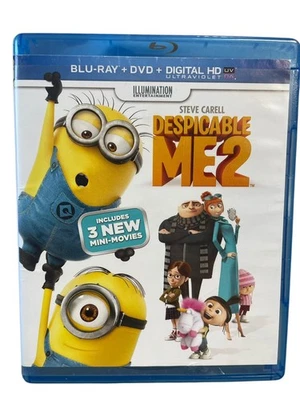 Despicable Me 2 Blu-ray 2013 Combo Pack Steve Carell 3 Mini-Movies - Image 1 of 2