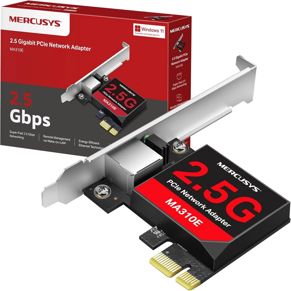 Tp-Link MA310E Pcie Scheda Di Rete 2.5 Gigabit RJ45 Wake-On-Lan Ethernet a Ba