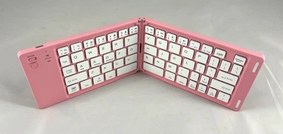 ¡NUEVO! Teclado Bluetooth Plegable de Bauhn - Rosa con Teclas Blancas Foto 1 de 4