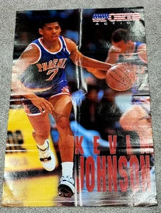 Vintage 24X36 FRENCH SPORTS ACTION 1989 Phoenix Suns Kevin Johnson POSTER NBA - Picture 1 of 1