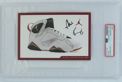 PHIL KNIGHT NIKE SIGNED MICHAEL AIR JORDAN VII 7 SHOE CARD PSA DNA COA AUTOGRAPH - Image 1 of 3