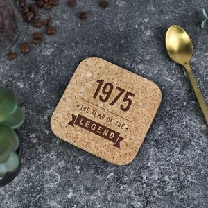 Laser Engraved Tea & Biscuit Board, "1975 Year of The Legend" Design, 50th Gift - Picture 1 of 20