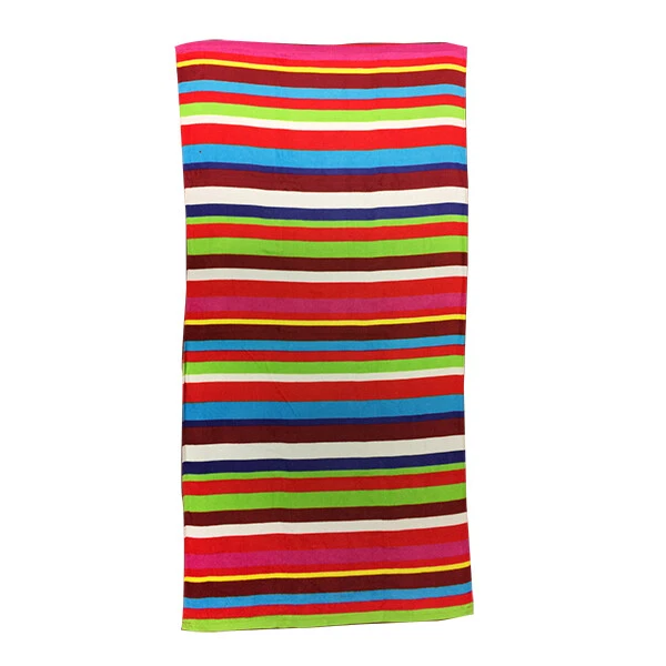 Toalla de baño de playa de microfibra azul lima rojo lima rayas coloridas  Foto 1 de 1