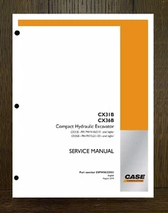 SERVICE OVERHAUL MANUAL Fits CASE CX31 CX36 B Compact Hydraulic Excavator - Picture 1 of 16